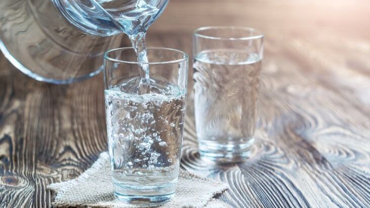 a glass of water for food